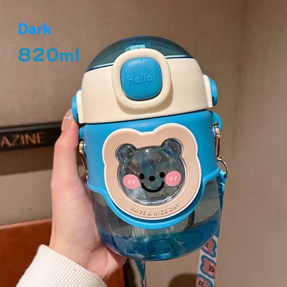 Big Belly Cup Appearance Straw Plastic High Temperature Resistant Sports Portable Water Bottle