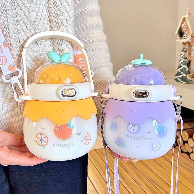 Big Belly Cup Appearance Straw Plastic High Temperature Resistant Sports Portable Water Bottle