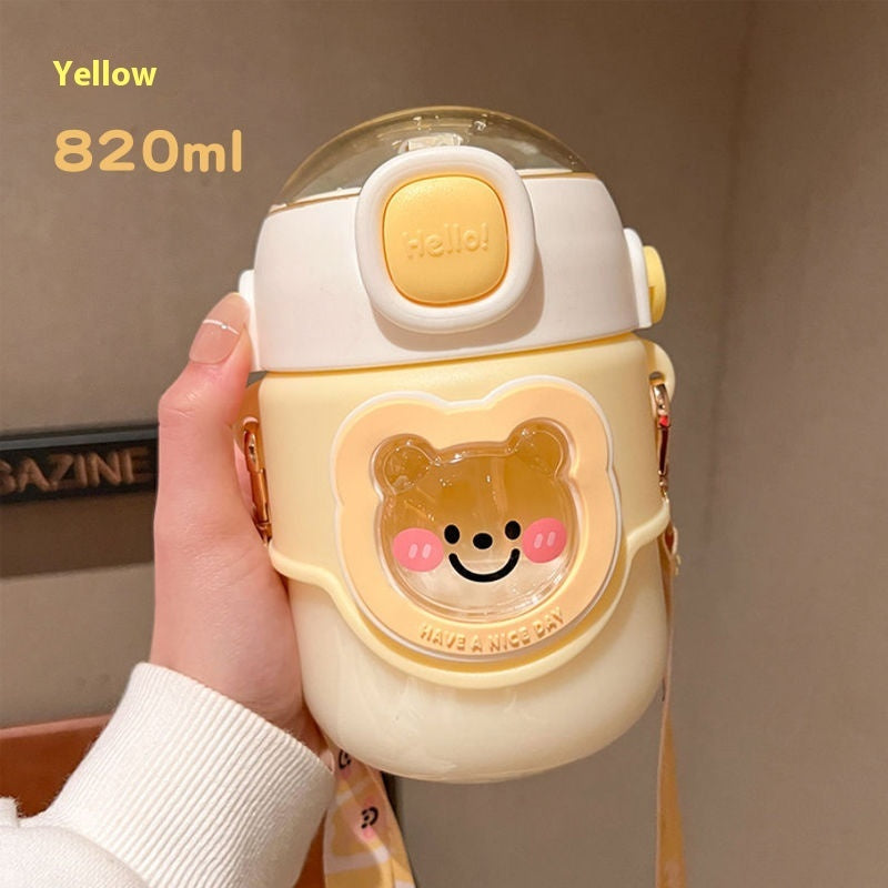 Big Belly Cup Appearance Straw Plastic High Temperature Resistant Sports Portable Water Bottle