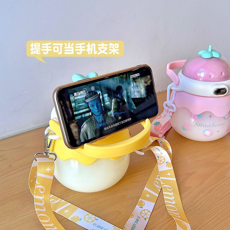 Big Belly Cup Appearance Straw Plastic High Temperature Resistant Sports Portable Water Bottle