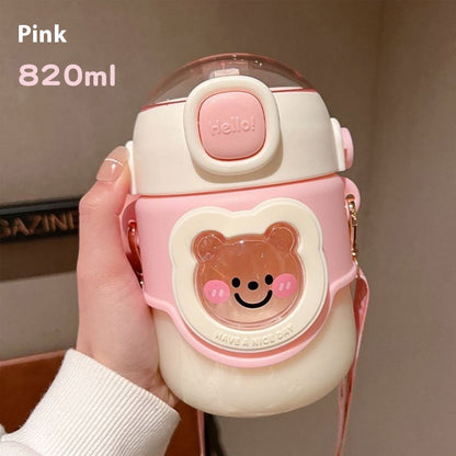 Big Belly Cup Appearance Straw Plastic High Temperature Resistant Sports Portable Water Bottle